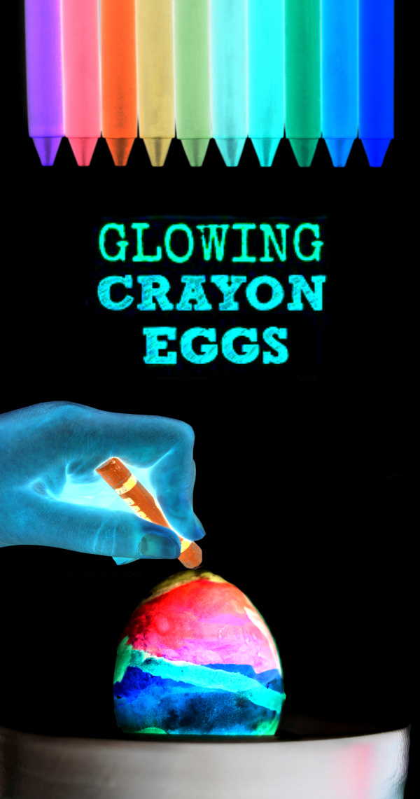 Decorate Easter eggs that glow using this melted crayon technique.  My kids were in awe as the glowing colors swirled in this Easter egg activity! #glowingeastereggs #gloweastereggs #crayonart #crayonartmelted #crayoneggdecorating #crayoneggs #crayoneggdye #meltedcrayonart #eastereggdecorating #eastereggs #eastercrafts #growingajeweledrose