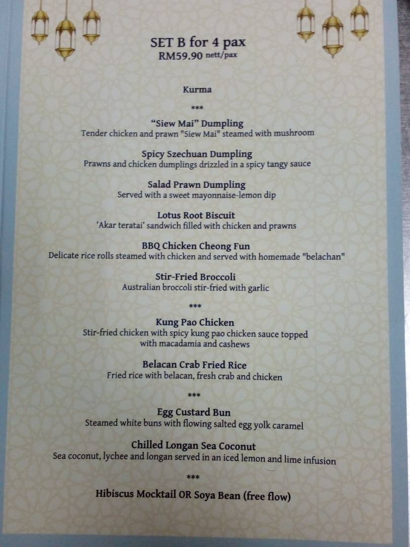 Dolly Dim Sum ada buat promosi ramadhan set untuk 4 orang. Korang boleh pilih antara set A atau