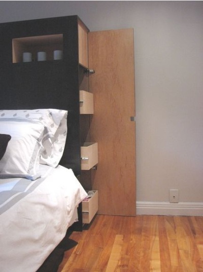 Headboard storage. Headboard storage.