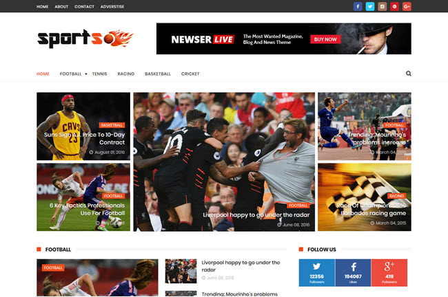 SportsMag - Responsive Magazine Blogger Template