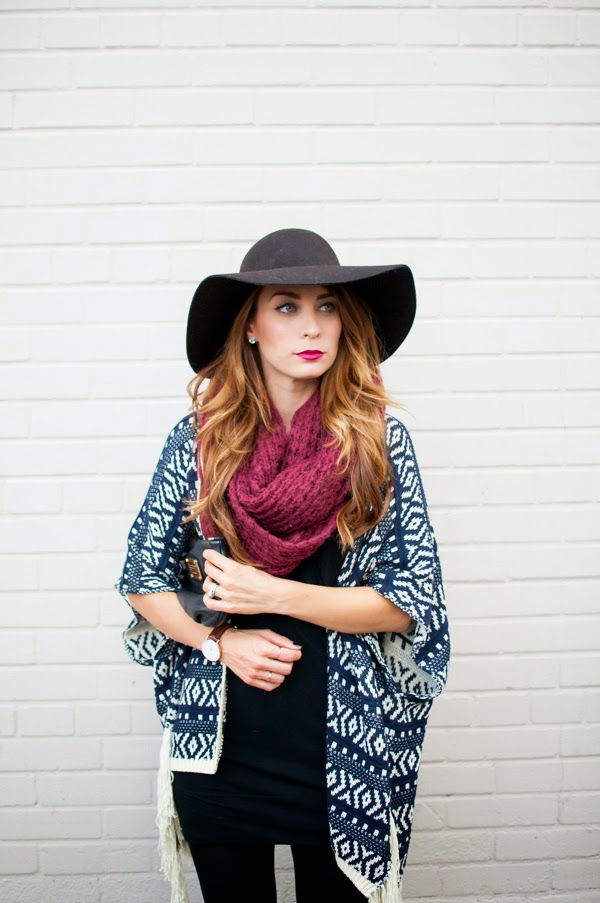 OOTD - All Black + Knit Kimono for Fall | La Petite Noob | A Toronto ...