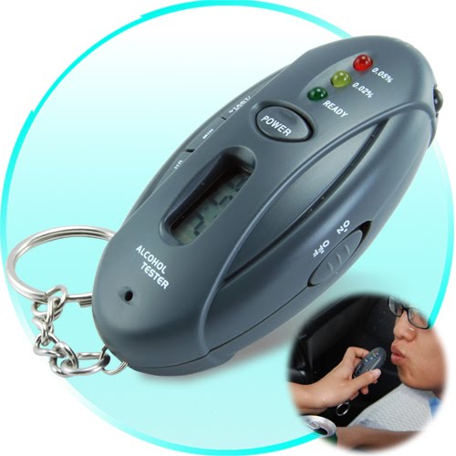 Breathalyzer Keychain Car Gadget - Flashlight + Stopwatch