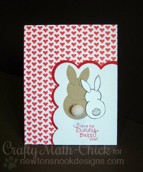 Easter Bunny Butt Card by Crafty Math-Chick | Bunny Hop Stamp set by Newton's Nook Designs