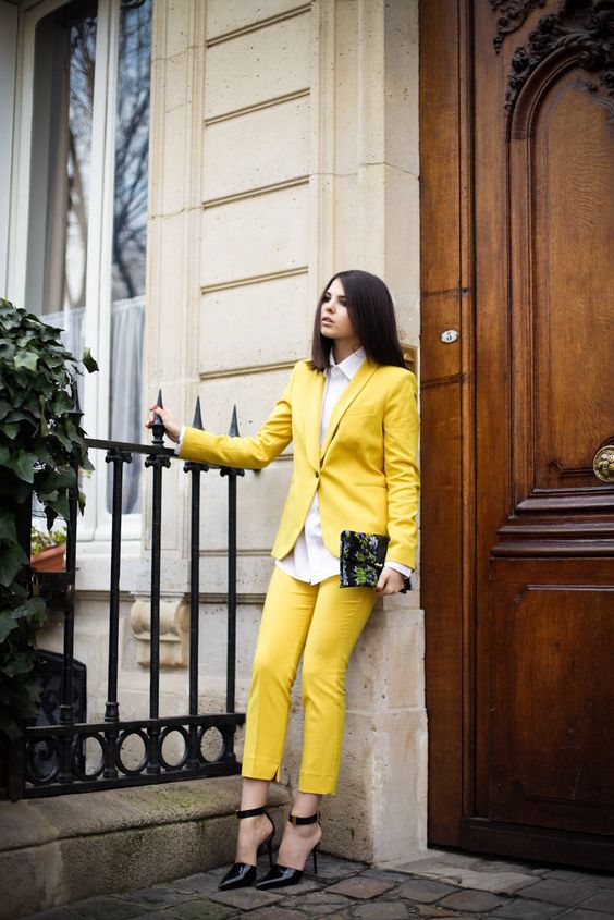 Yellow Women Pants Suits Trending Now / geeks fashion
