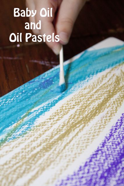 experiment with oil pastels by adding baby oil life with moore babies