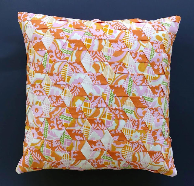 Fabric weaving pillow for class at Crinklelove