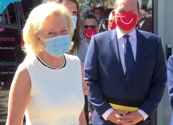 Princess Astrid, Prince Lorenz and Prime Minister Sophie Wilmes attended the re-opening ceremony of the Atomium