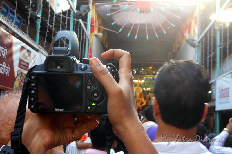 Cameras focused at Lalbaugcha raja, Ganesh Pandal Hopping, Mumbai