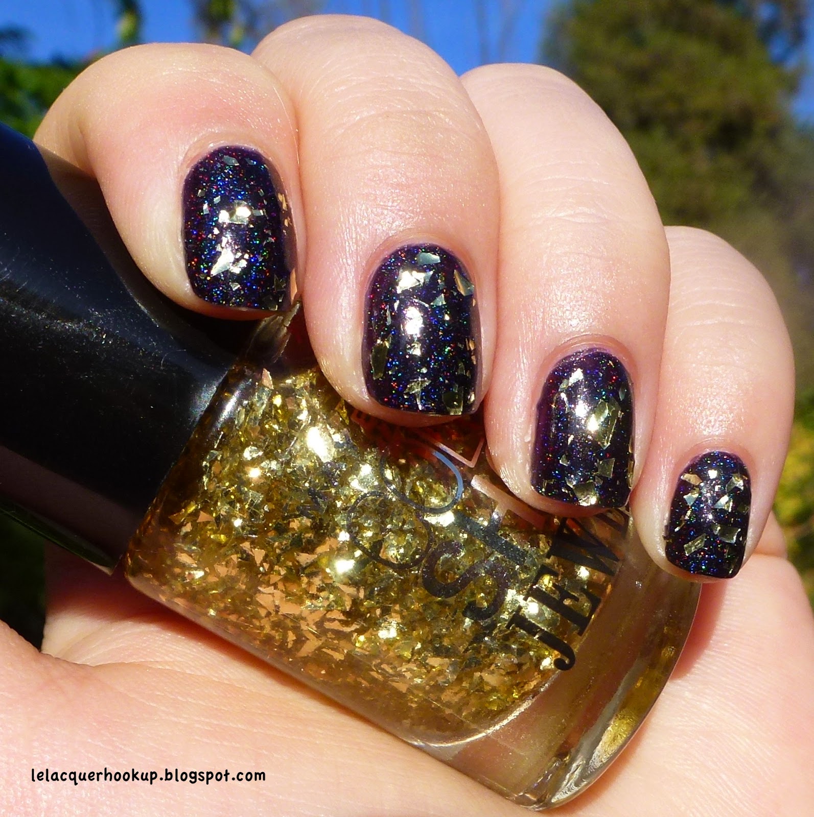 LE LACQUER HOOK UP Colors by Llarowe Black Gold, Texas Tea