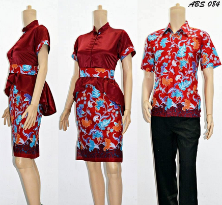 15 Desain Baju Batik Couple Model Terbaru
