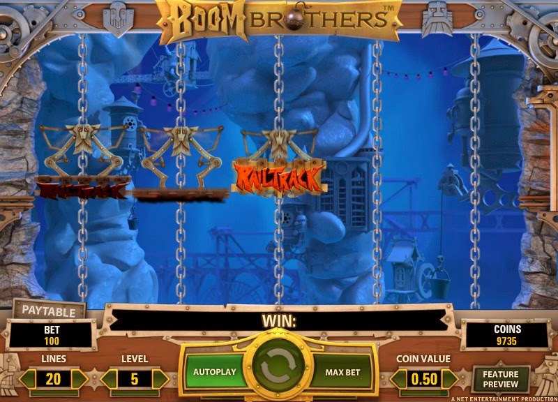Boom Brothers Video Slot Screen