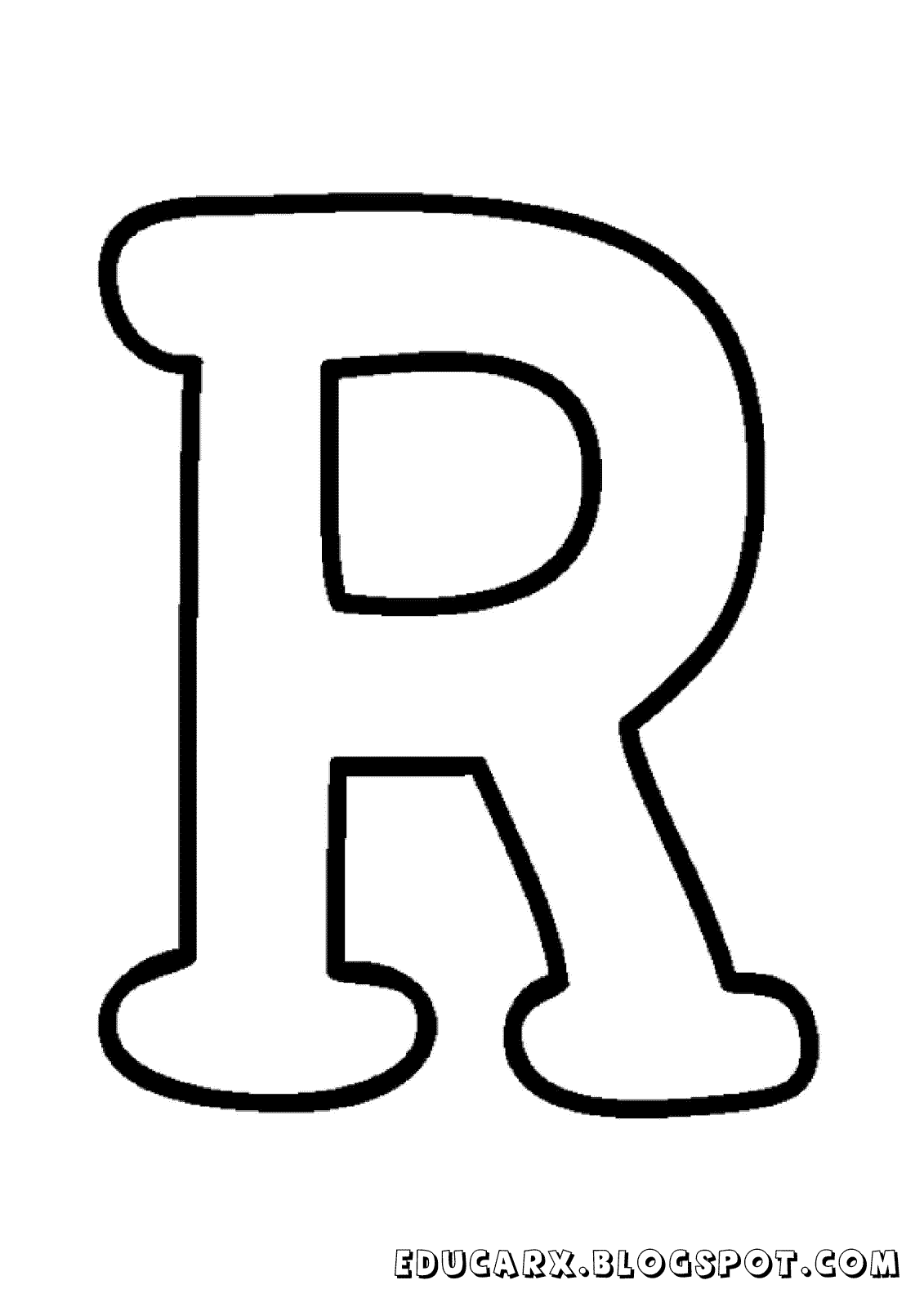 Molde da letra maiúscula R