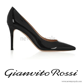 Princess Victoria wore GIANVITO ROSSI 85 patent-leather pumps