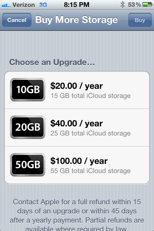 Apple iCloud Storage Announced and Price Revealed