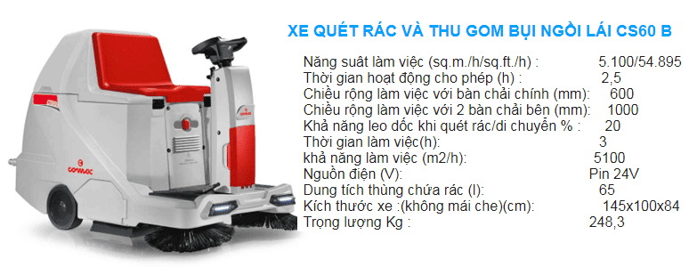 xe quét rác ngồi lái