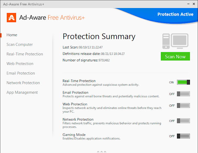 تحميل برنامج الحماية من الفيروسات ومكافحة التحسس والبرامج الضاني مجاناً Ad-Aware Free Antivirus +11