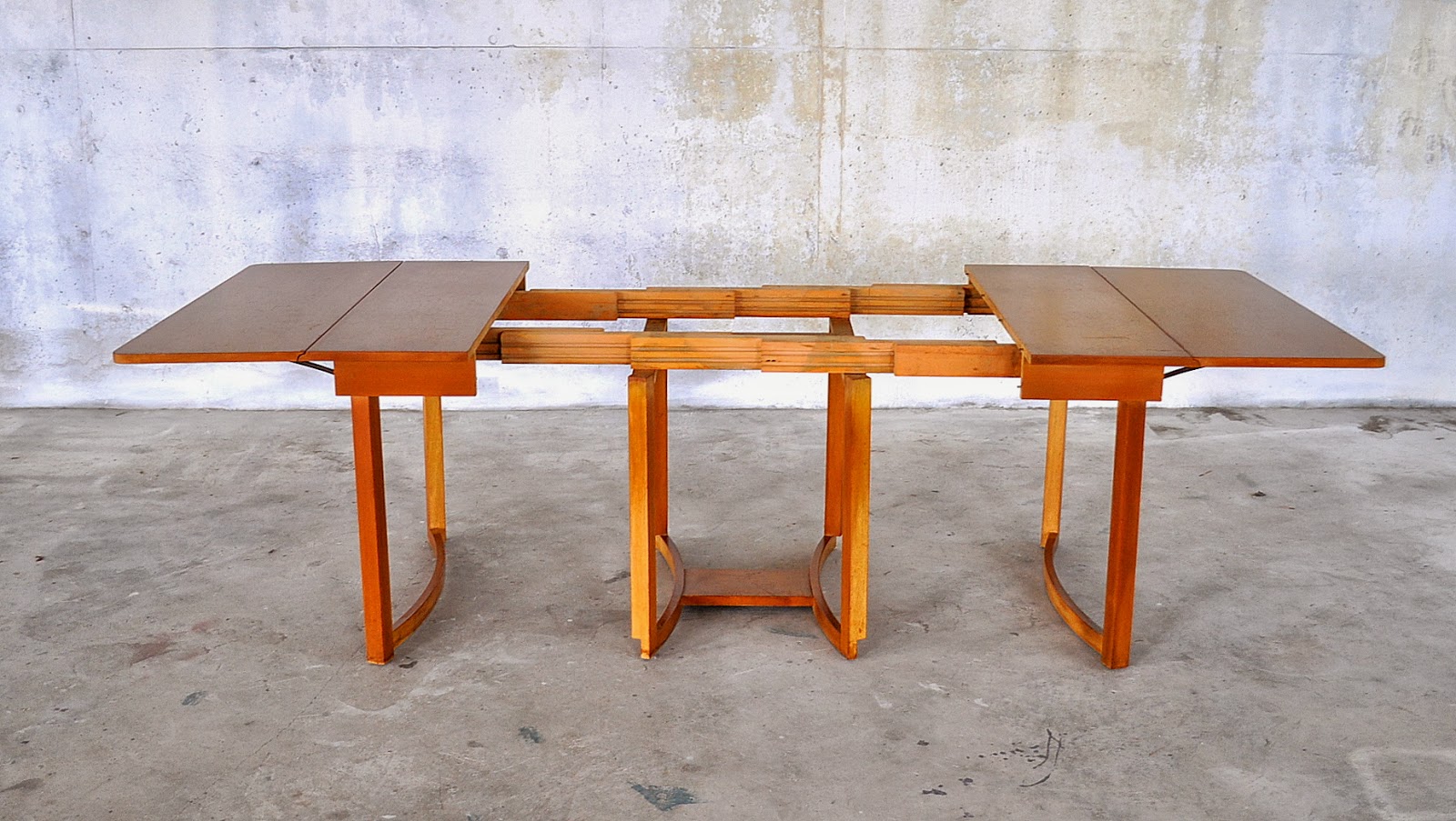 SELECT MODERN Rare Mid Century Modern Extension Drop Leaf Dining Table