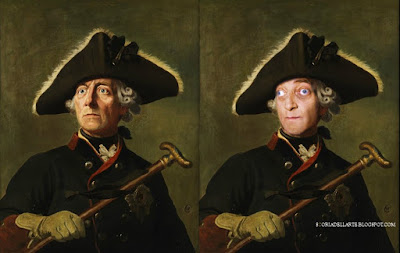 Federico II di Prussia e Marty Feldman-Ygor-Frankenstein-Junior-Fotomontaggi di opere d'arte