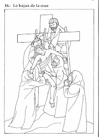 Descienden a Jesús de la Cruz colorear