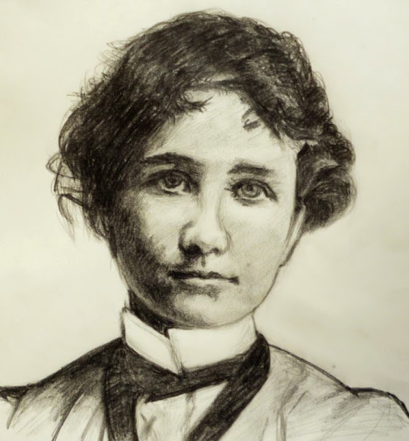 フィンセント・ファン・ゴッホlike Vincent van Gogh ガブリエレ・ミュンターの自画像【鉛筆画】（上2枚）を描いてみました。