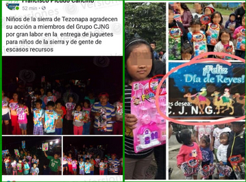 Cartel de Jalisco entrega juguetes a niños de la sierra de Tezonapa, Veracruz. Noticias en tiempo real