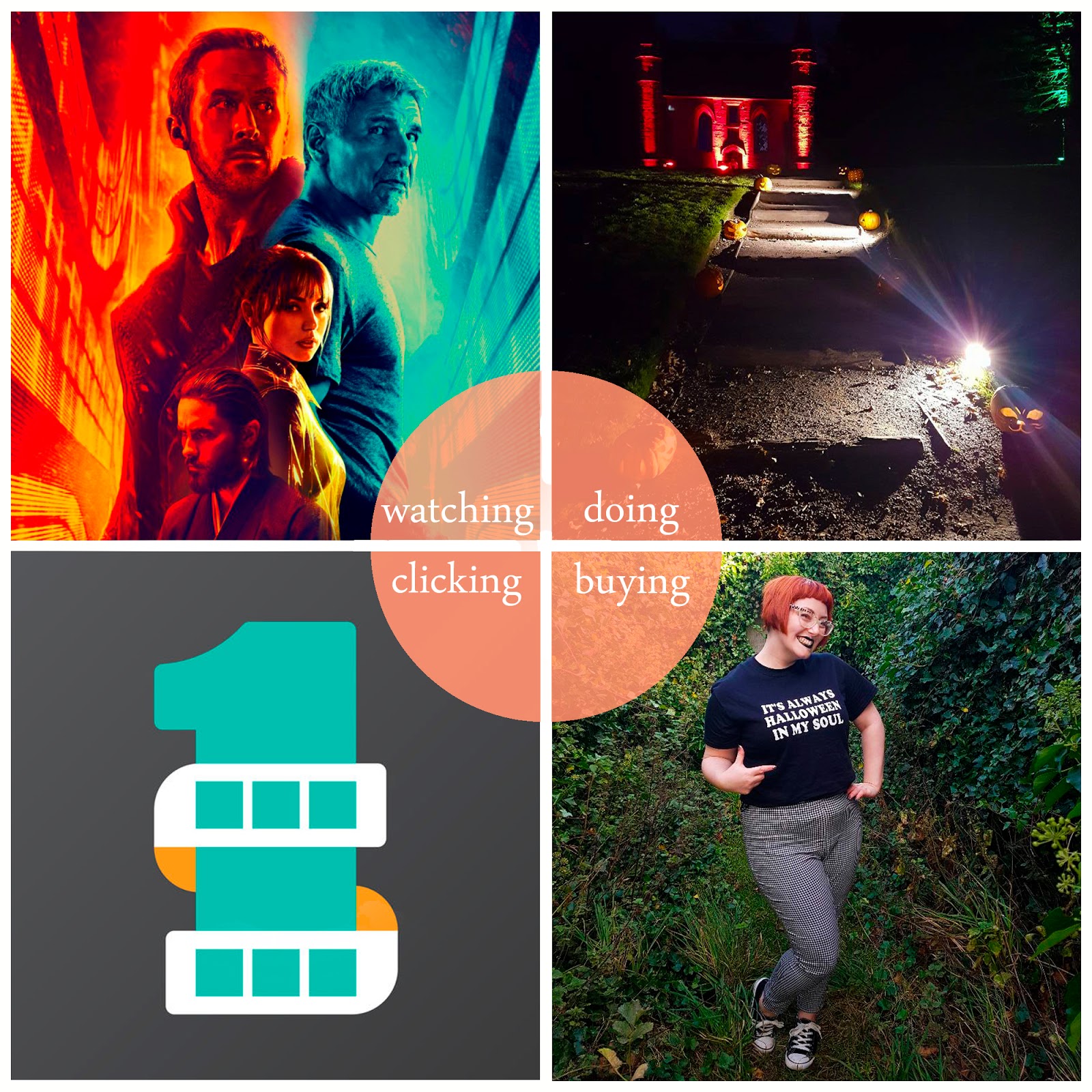 Helen's October Round Up Blogger round up featring Blade Runner 2019, Spirits of Scone, Too Cute to Quit and 1 Second Everyday