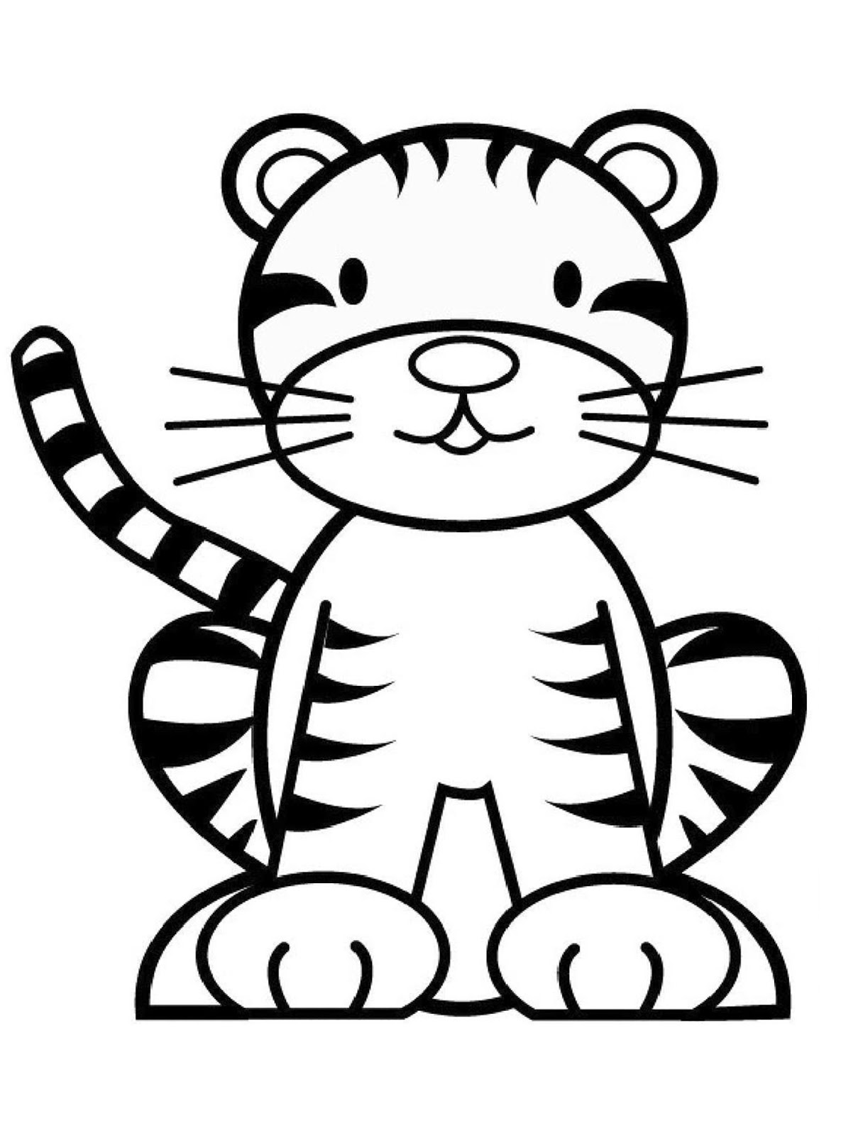 Tranh tô màu con hổ cute