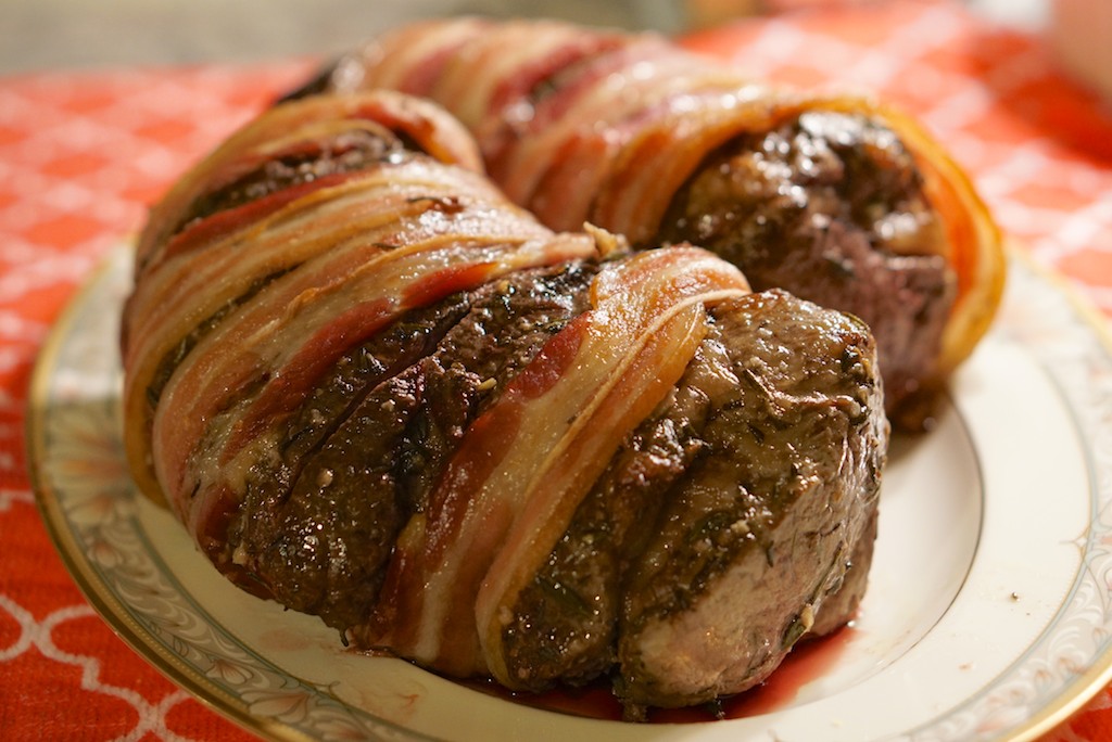 Bacon Wrapped Beef Tenderloin Dinner