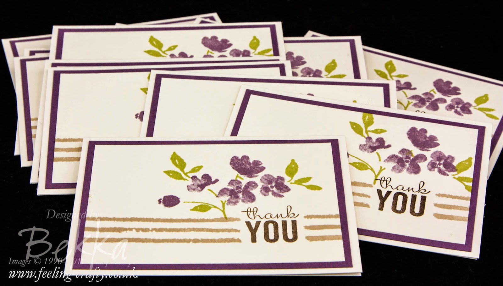 Painted Petals Thank You Cards - get your Stampin' Up! UK Supplies here www.bekka.stampinup.net