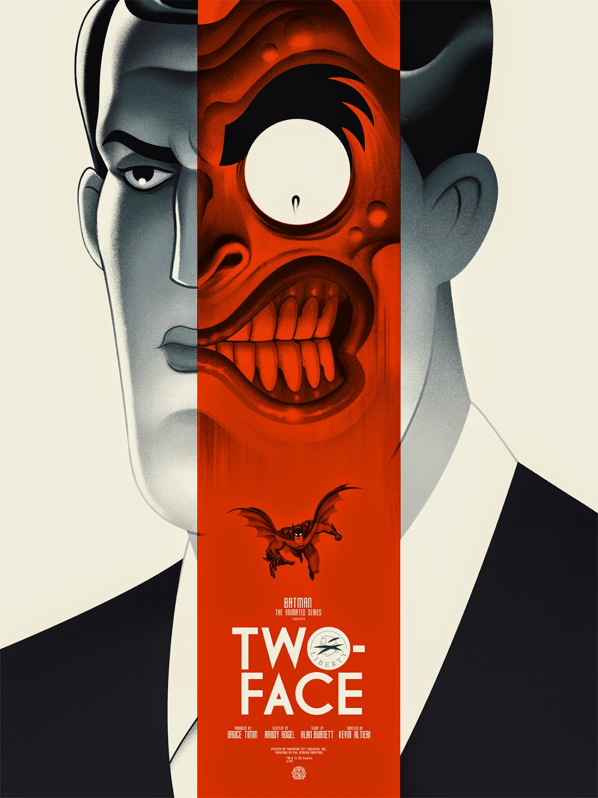INSIDE THE ROCK POSTER FRAME BLOG: Batman The Animated Series Two Face  Poster by Phantom City Creative Artist Edition Release Details
