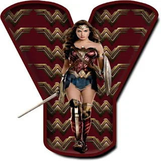 Abecedario Mujer Maravilla con Espada. Wonder Woman with Sword Alphabet.