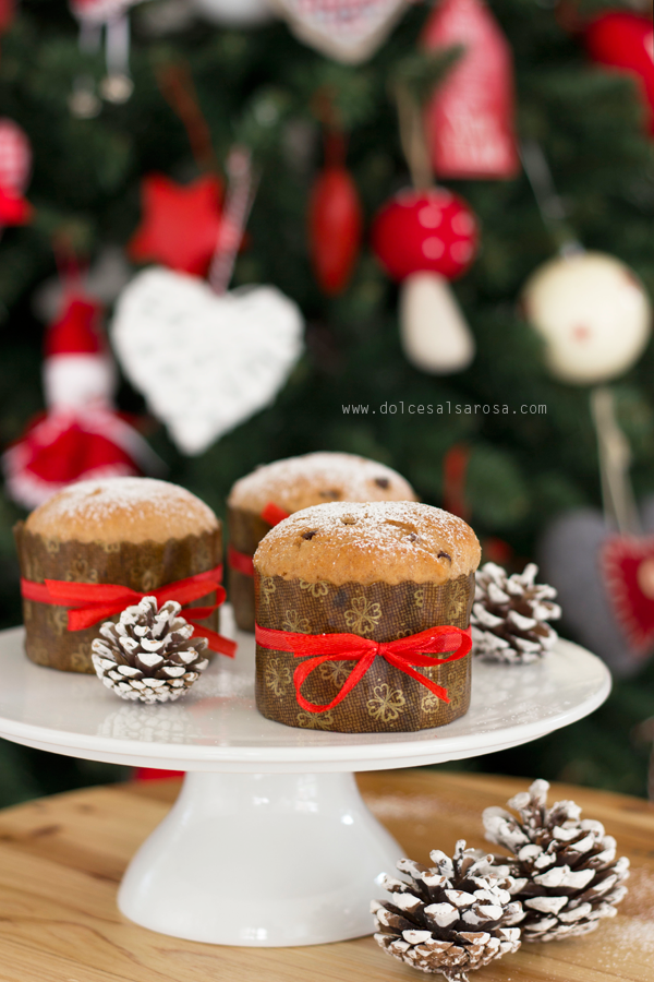 mini panettoni con gocce di cioccolato