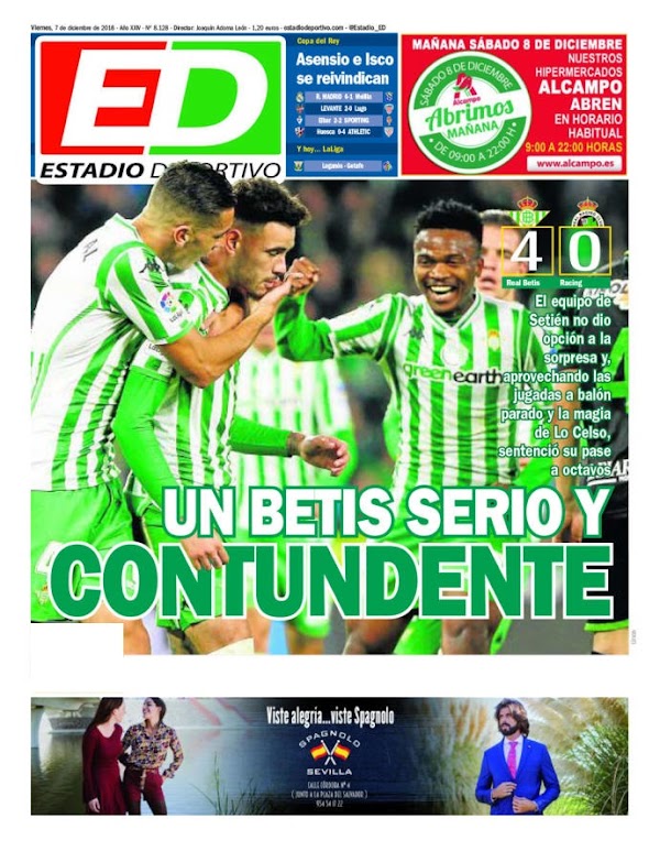 Estadio Deportivo: "Un Betis serio y contundente"