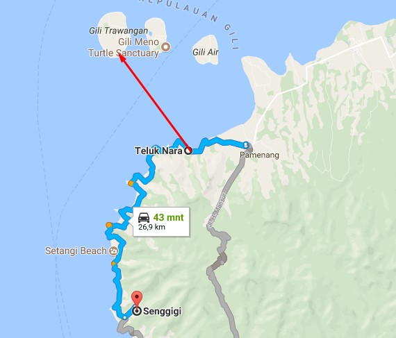 Map Wisata Gili Trawangan