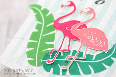 Sommerfeeling; Sommerkarte; Flamingokarte; Stampinup Popofparadise; Stempel-Biene; stempelnd durchs jahr