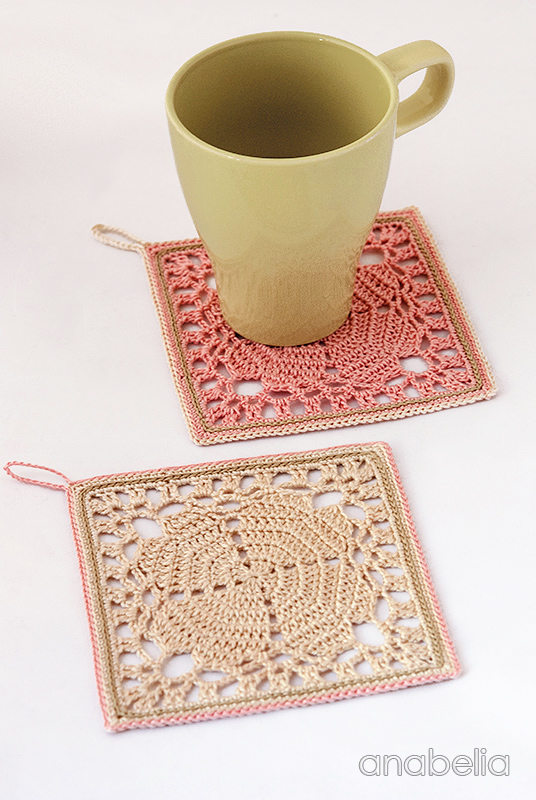 Japanese square crochet coasters by Anabelia