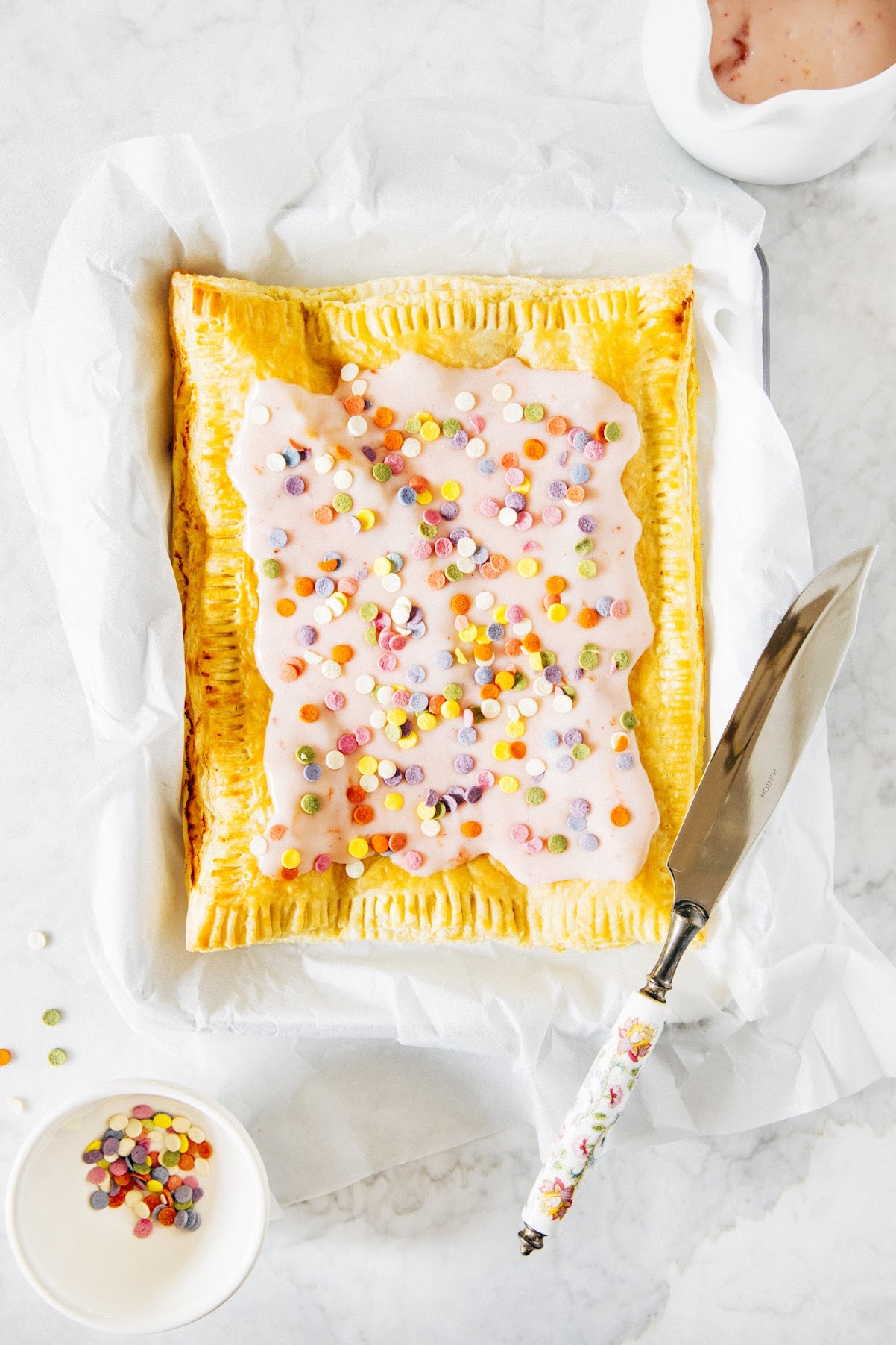 a giant key lime curd pop tart