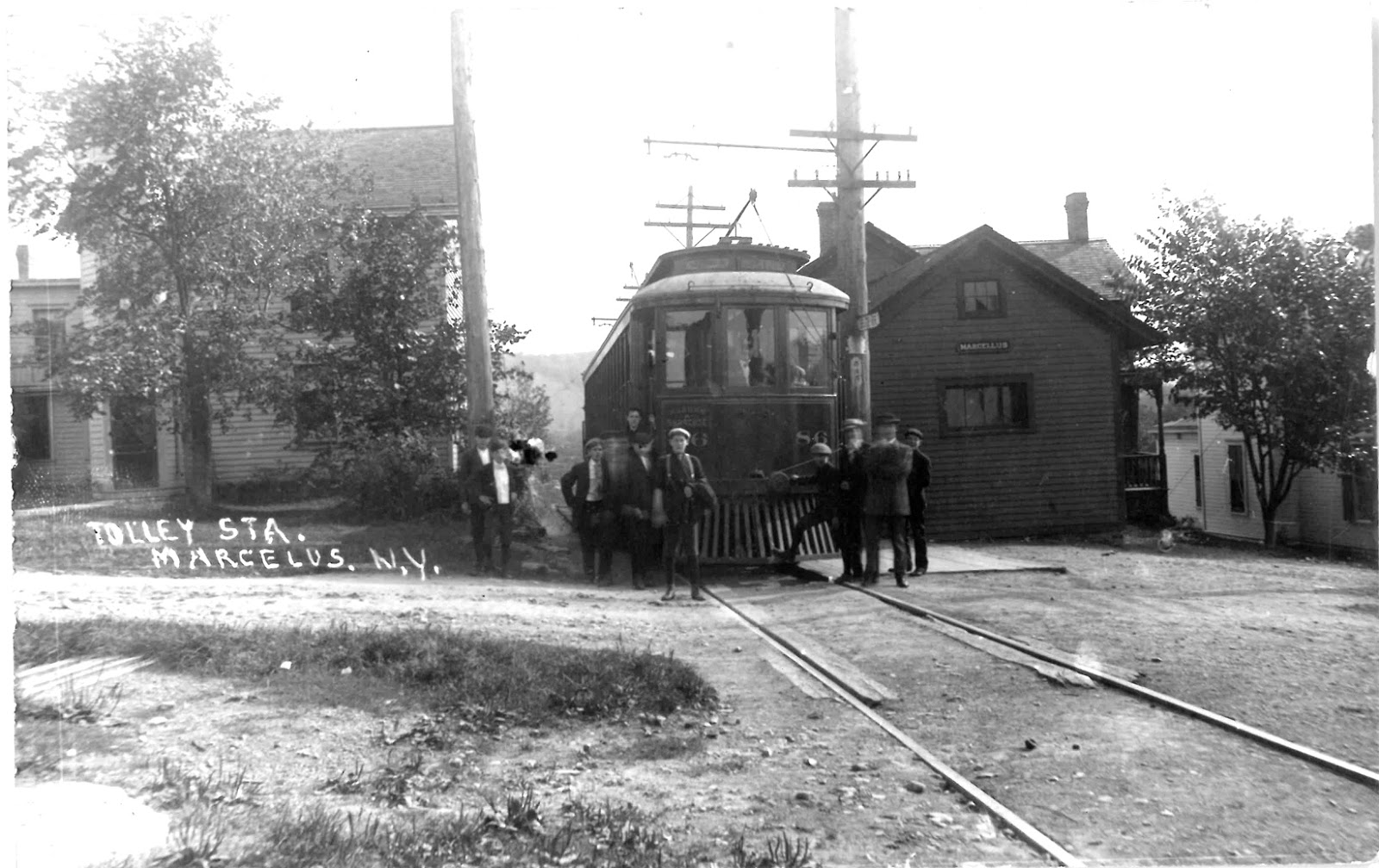 Vintage Railroad Pictures Auburn & Syracuse Trolley, Marcellus, N.Y.