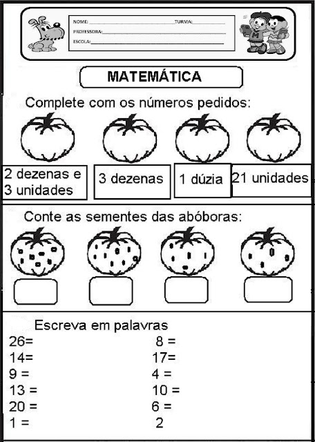 Atividades de Matemática para Imprimir: Séries Iniciais