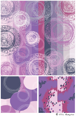 Ellie+Rampton PurpleSwirls Pattern course showcase part 2 - Module 2 (Jan 2012)