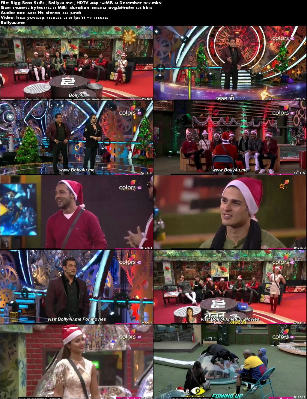 Bigg Boss S11E8 HDTV 480p 160MB 24 Dec 2017 Download