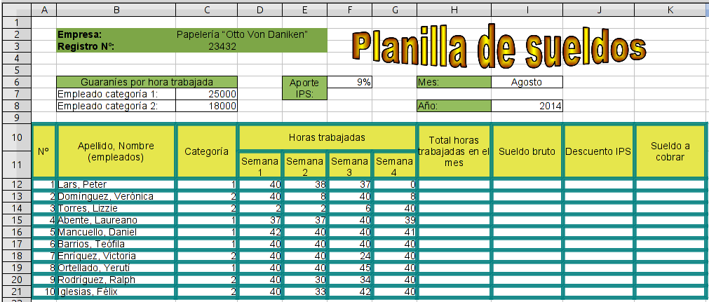 Planilla de dietas hospitalarias