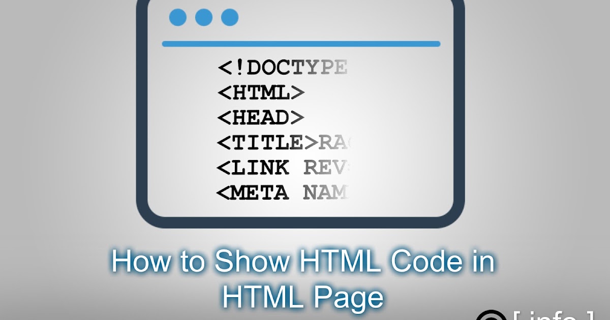 How to Show HTML Code in HTML Page - [ info ]