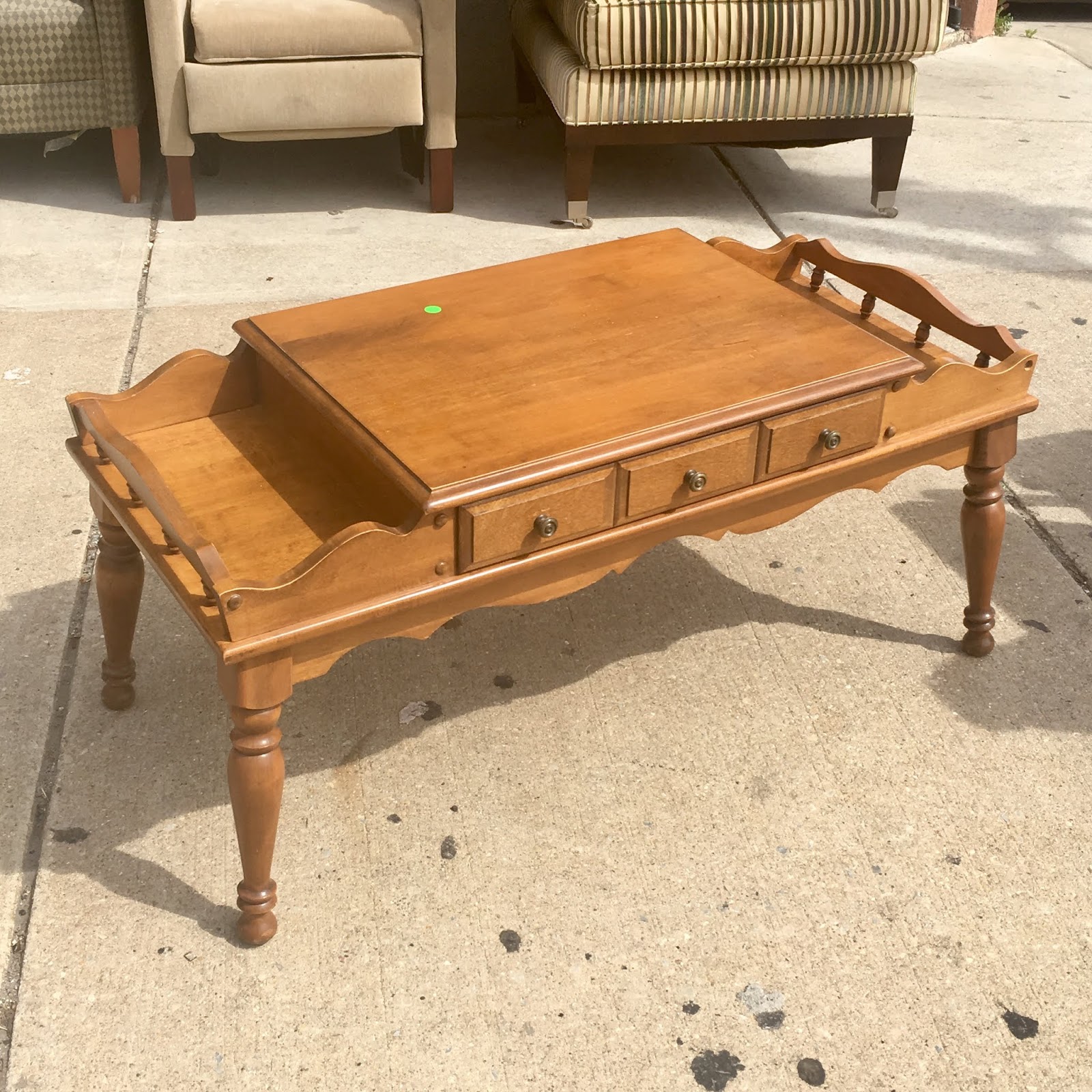 Uhuru Furniture & Collectibles Maple 1 Drawer Coffee Table 45 SOLD
