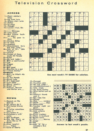 tv guide 1956 june week crossword