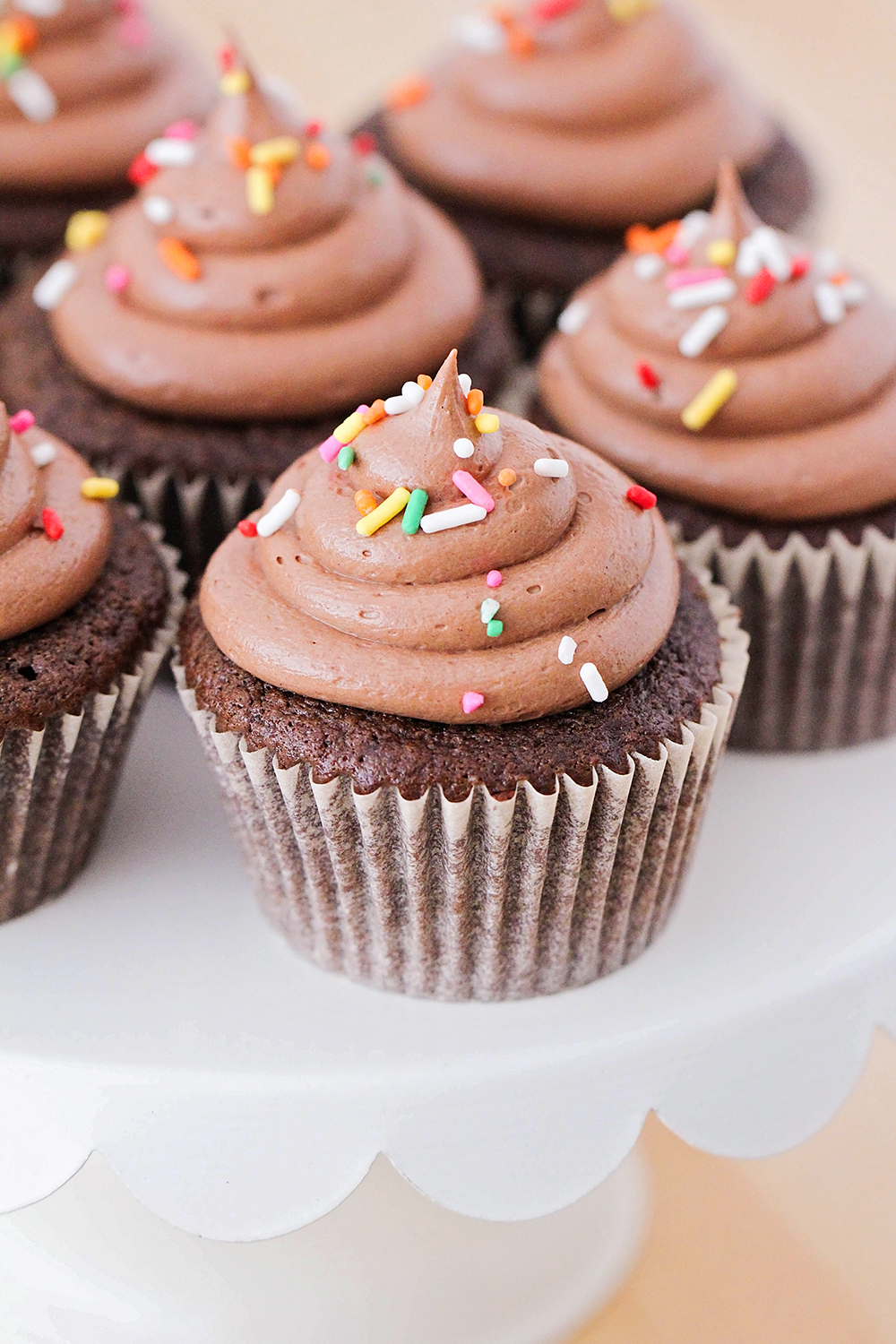These best ever chocolate cupcakes are amazingly delicious! Tender, moist chocolate cake topped by a light and fluffy chocolate frosting. Perfect for birthdays and special occasions!