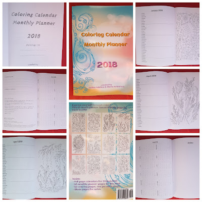 2018 coloring calendar monthly planner