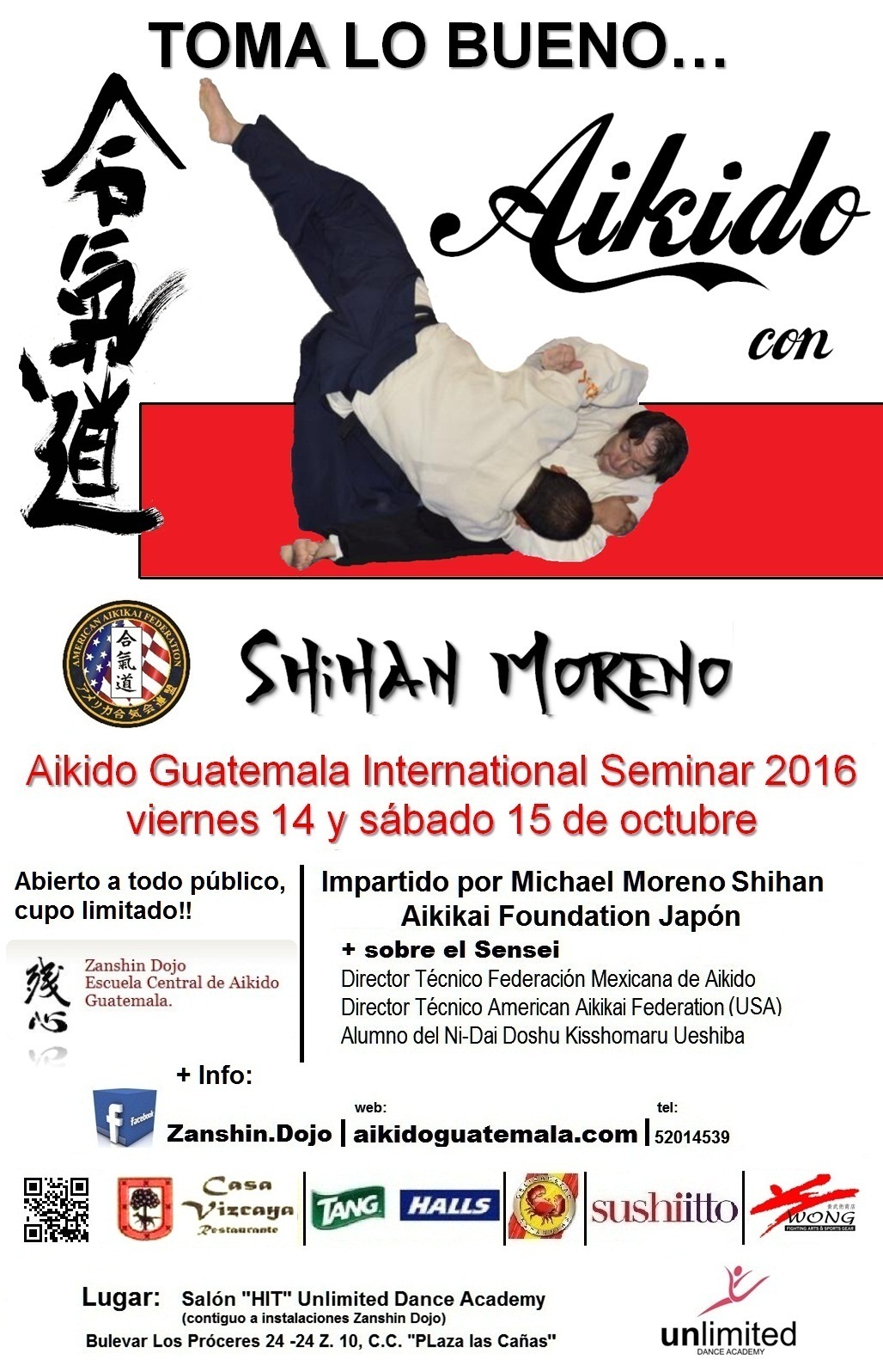 Afiche 14vo. Seminario Zanshin Dojo Aikido Guatemala