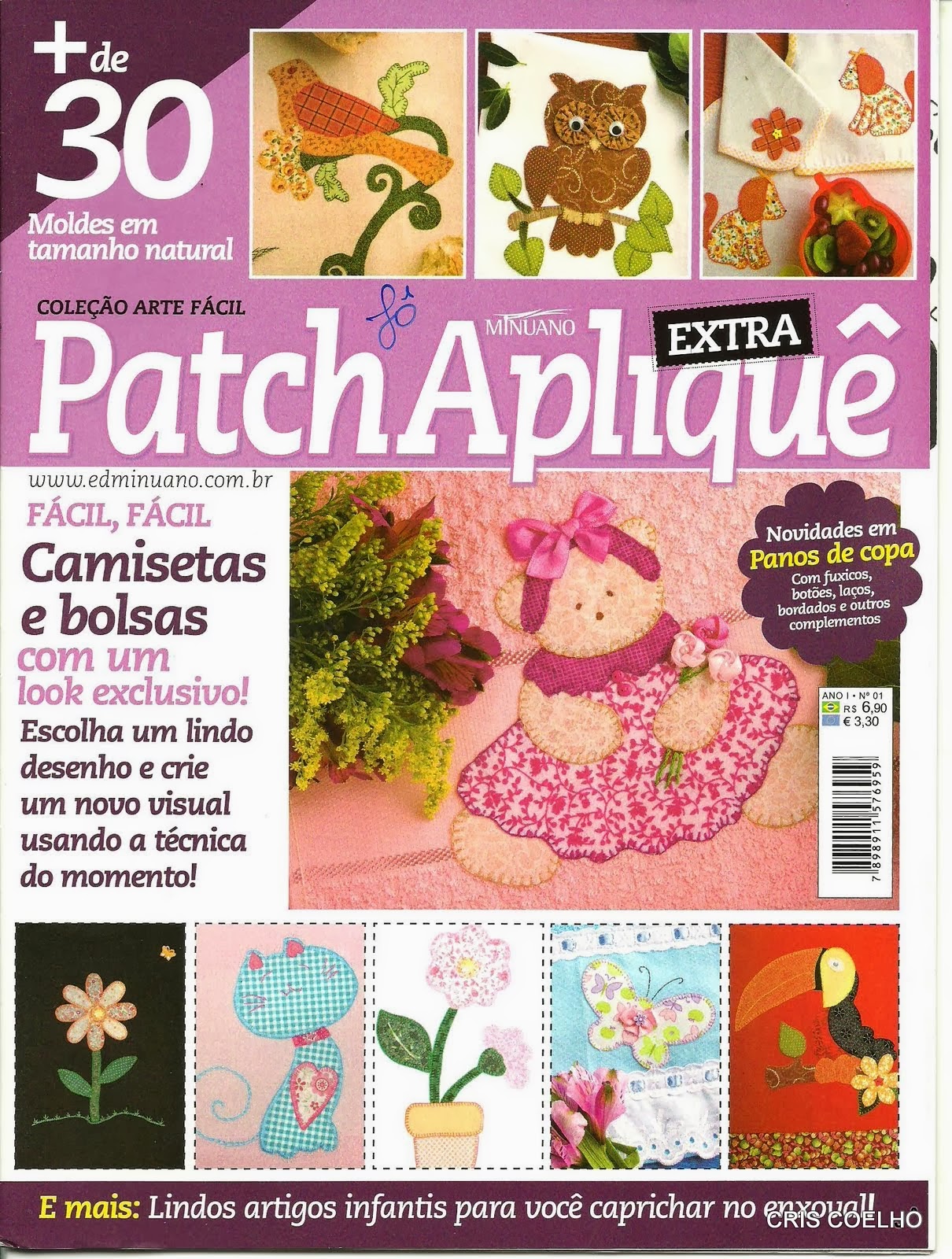 Revista de Patchwork completa com Moldes gratis Feltro e moldes para