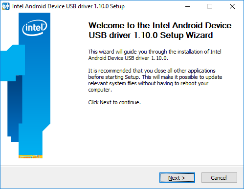 Download And Install Intel® USB Driver for Android Devices